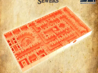 Modular Sewers  45 file Tabletop Terrain 28 MM 3D print model