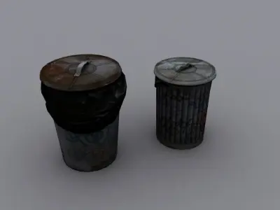 Garbage Barrels Low-poly 3D model