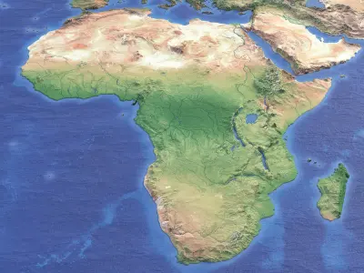  World Topographic Map w Basin 