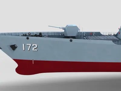  Chinese Type 052D Destroyer And Ka-28 