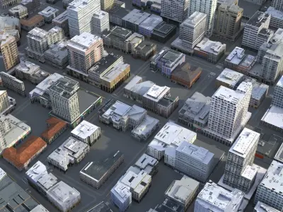 City 80 Low-poly 3D model