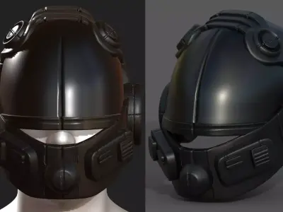 Helmet scifi fantasy futuristic technology cyborg  Low-poly 3D model