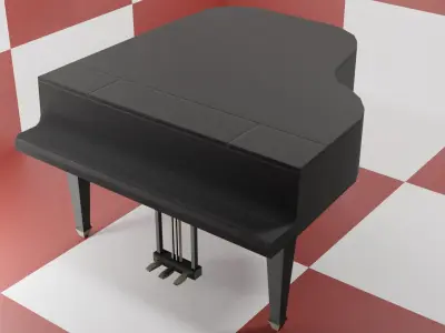 closed grand piano Free 3D model