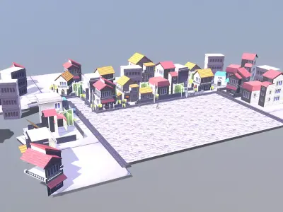 SCIFI GIRLS Cute Anime Crowds Pbr Fbx Animated 3D model