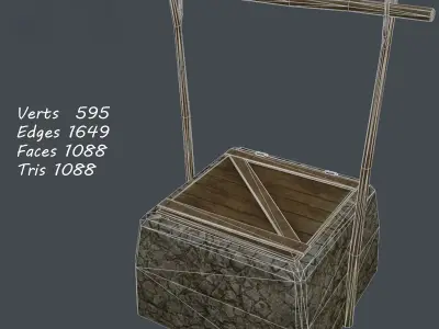 Tropical well Low-poly 3D model