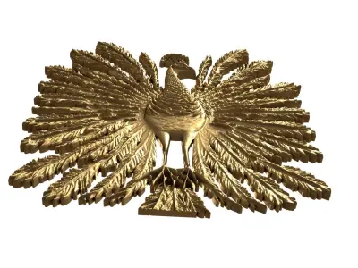 decor set wall panel peacock relied mural CNC 04 3D print 3D print model purchase