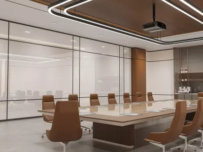 Conference Room Interior   Modern Meeting Room 3D Scene 3D model