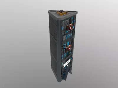 Cyberpunk City - Building 45 -2023 Skyscrape Low-poly 3D model