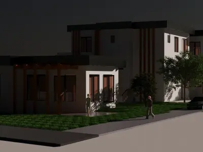 Social House 3D Model Low-poly 3D model