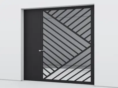 Aluminium door 24 3D model