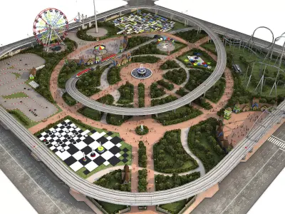 Amusement Park Low-poly 3D model