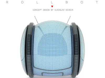 Cute rolling bot toy 3D model