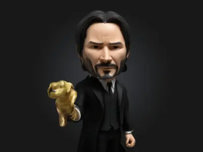  John Wick Stylized 3D Printable Caricature 3D print model