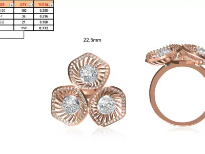 Ladies-Elegant Stone Rings For Womens 106 3D print model