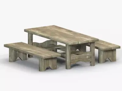 wood old table Free low-poly 3D model