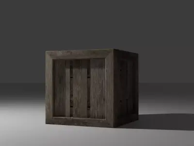 Wooden Crate Low-poly 3D model 12