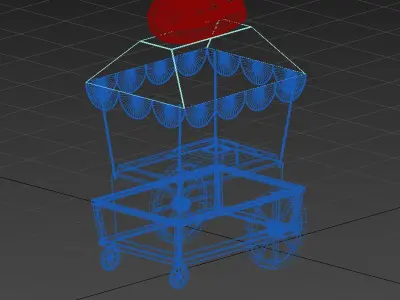 Hot Dog Cart  Low-poly 3D model