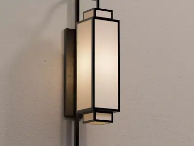 Indochine Style Wall Lamp - Modern Oriental Sconce Light 3D model