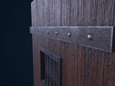 Medieval Door Low-poly 3D model