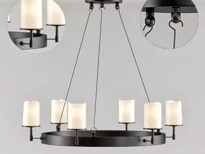 Conne 6 chandelier with four lights 3D model