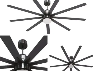Ceiling Fan Brushed Nickel With Brushed Nickel Blades 3D model