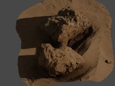 Rock07 two rocks 3D model