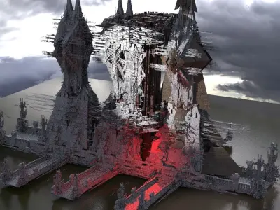 Sci Fi City construction 2 Kit bash 3D model