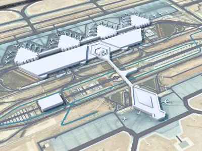 King Khalid International Airport 15km Low-poly 3D model