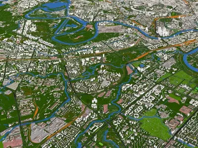 Moscow City 100x100KM September 2020 3D model