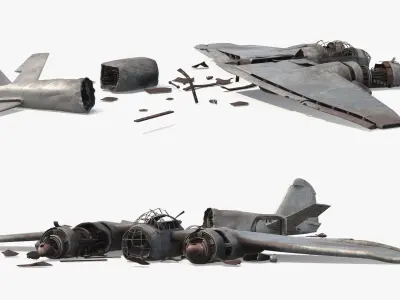  Twin Engine Bomber Wreckage Old 