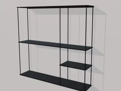 Shelf Metalic Black 3D model