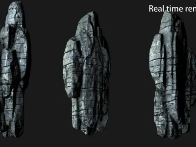 Rocky Cliff  Low-poly 3D model