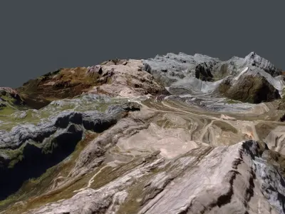 The Grasberg gold mine Central Papua Indonesia 3D model