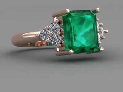 Diamond Ring For Women 3d Print Model 3D print model 73