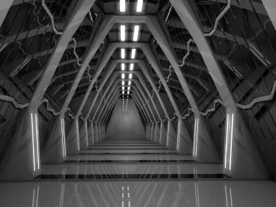 Sci Fi Corridor Futuristic 3D model