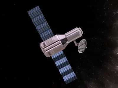 Game-Ready Satellite Module with Animations Low-poly 3D model