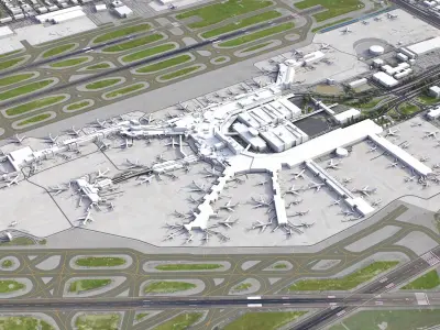 Miami Airport Low-poly 3D model
