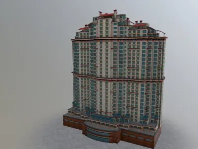 Moscow House Building38 Low-poly 3D model