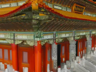 Chinese Temple 3D Model Low-poly 3D model
