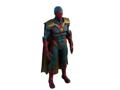 Vision Hero 3D Model High Quality Rigged and Textured Low-poly 3D model
