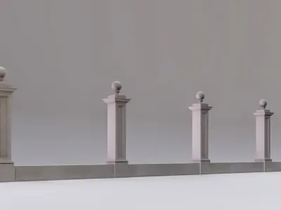 classic fence PIERS FOR GATES 3D model