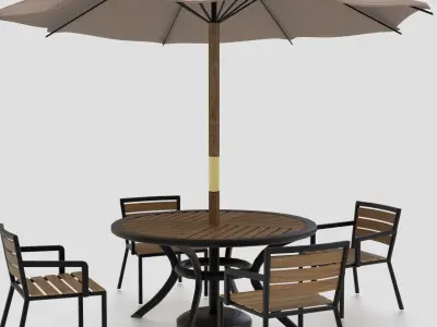 GARDEN FURNITURE SET Low-poly 3D model