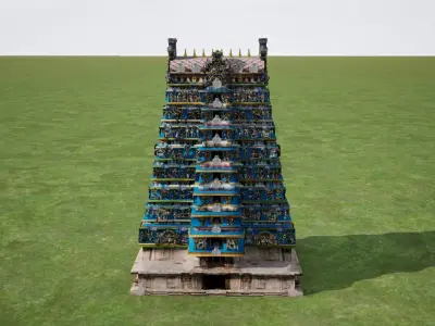 Meenakshi Temple Low-poly 3D model