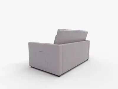 Zoey Linen Convertible Sleeper Loveseat With Side Pocket 3D model