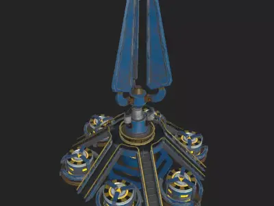 Red Alert Artillery Tower - Majestic and Powerful Next-Gen Maya  Low-poly 3D model