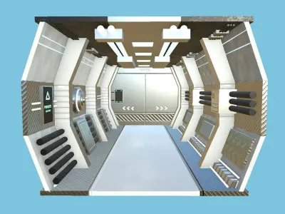 SciFi Interior Backdrop - Scenery Full Perm Spaceship Airship Low-poly 3D model