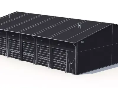 2 Industrial Buildings PBR 3D Model Pack