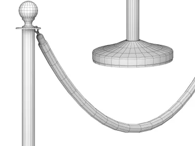 Rope stanchion 3D model