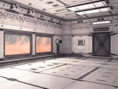 Sci Fi Lab Interior 02 3D model