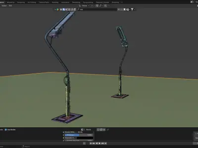 Sci-Fi Utility Pole - Sleek Illumination for Futuristic Low-poly 3D model